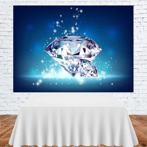 Vista 3 de Telón de fondo de diamantes brillantes para decoración de boda, gemas de diamantes de cristal grandes (sin brillantina), telón de fondo de fotos