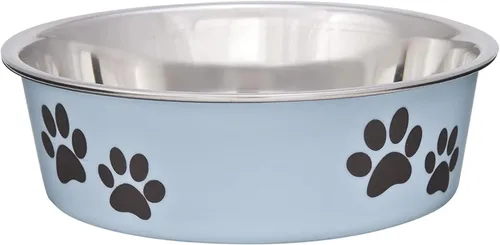 Vista 25 de Bol metálico para mascotas Bella, de Loving Pets, M, Artichoke