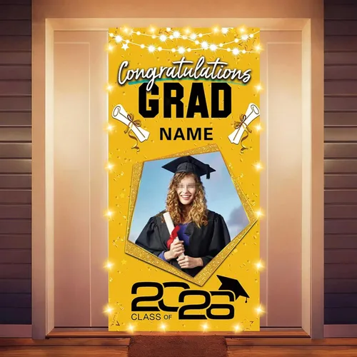 Vista 49 de Decoraciones personalizadas para fiestas de graduación 2026 – Cartel de felicitación de graduación grande – Cartel de fondo de graduación