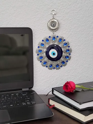 Vista 6 de LUCKBOOSTIUM Door Charm Evil Eye Keychain for Protection - Evil Eye Car Hanging Ornament and Rear View Mirror Accessories