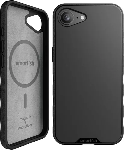 Vista 55 de Smartish iPhone 11 Pro Max Slim MagSafe, Gripmunk, agarre magnético delgado Asunto de corbata negra (MagSafe)