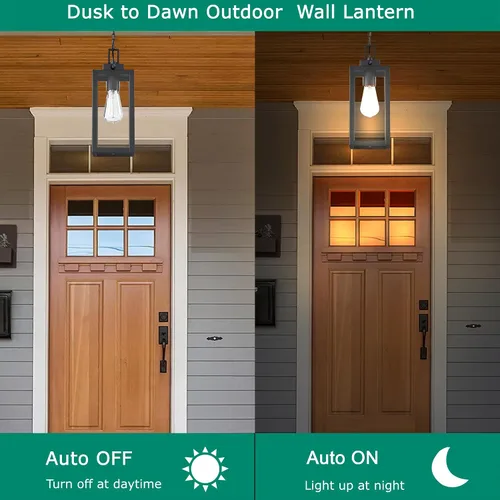 Vista 6 de 13 Inch Outdoor Pendant Light Dusk to Dawn Hanging Porch Light for Entrance Front Door Photocell Pendant Lights for Porch Dusk to Dawn Hanging