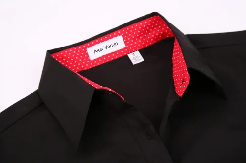 Vista 3 de Alex Vando Camisas de vestir para mujer, sin arrugas, ajuste regular, manga larga, elástica, camisa de trabajo