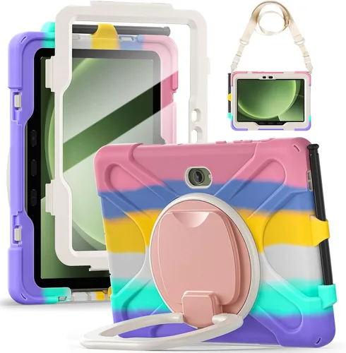 Vista 52 de 360 Rotation Case for Galaxy Tab ActivePro/Tab Active4 Pro/Active 5 Pro 10.1" Sturdy Cover Rotate Ring Stand Shoulder Carrying Strap Hand Strap