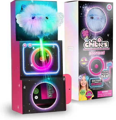 Vista 10 de Boom Box - Roxie Lindas mascotas esponjosas de fiesta que parpadean al ritmo de la música Personajes interactivos de juguetes suaves de animales