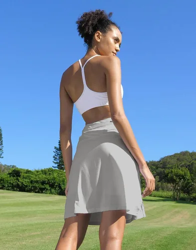 Vista 5 de Viodia - Faldas de 20 pulgadas hasta la rodilla para mujer, falda deportiva UPF50+, falda de golf para mujer, faldas casuales de verano