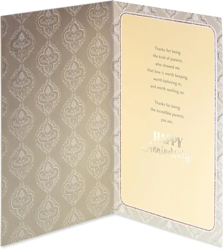 Vista 2 de Tarjeta de aniversario de American Greetings para padres (El amor vale la pena conservar)