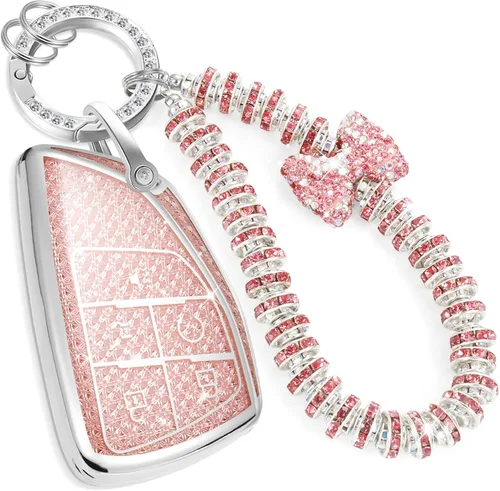Vista 8 de Funda para llavero Buick con llavero de diamante de lujo, funda suave mejorada para Avenir Envision Chevy Silverado Suburban Tahoe GMC Yukon Denali