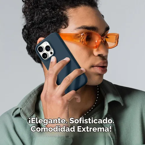 Vista 8 de GONEZ Funda de silicona para iPhone 14 Pro Max, compatible con MagSafe, con protector de pantalla + protector de lente de cámara, silicona líquida a