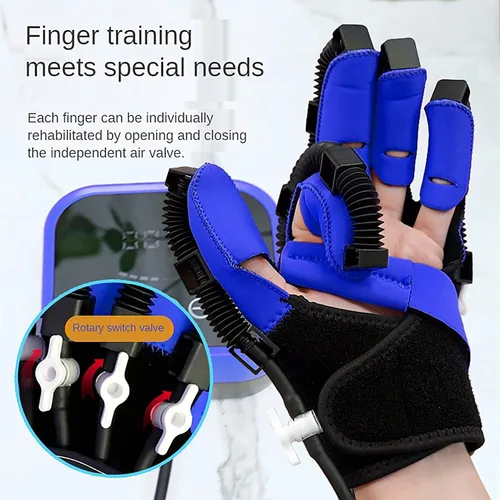 Vista 3 de Ambos guantes de robot de rehabilitación de manos, ajuste de fuerza, hemiplejia, artritis, mano izquierda y derecha, entrenador de rehabilitación