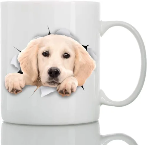 Vista 7 de Bonita taza de café negra con diseño de labrador para perro, divertida taza de café de cerámica, regalo perfecto para amantes de los perros, bonita