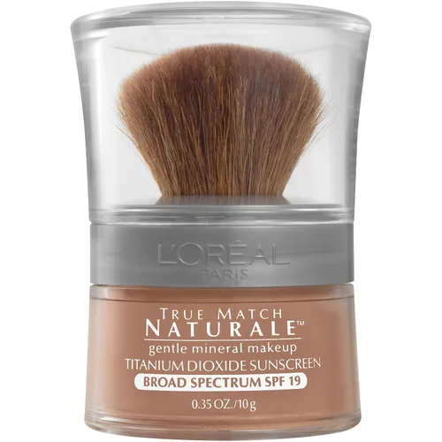 Vista 2 de L'Oréal Paris True Match - Maquillaje de base mineral en polvo suelto, color sable suave, 0.35 onzas Negro suave