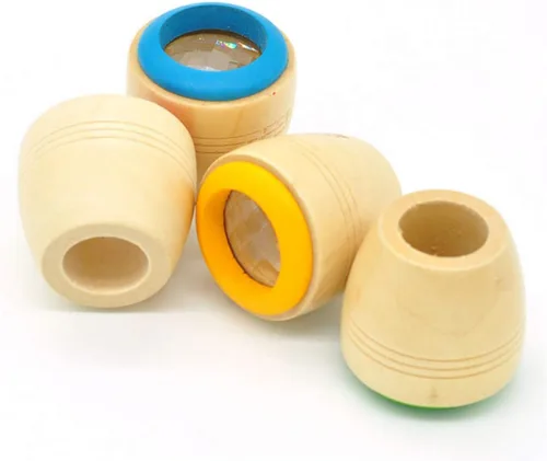Vista 6 de 4pcs Caleidoscopios Mágicos Efecto Ojo de Abeja Caleidoscopios Juguete de Madera para Niños Regalo Festival