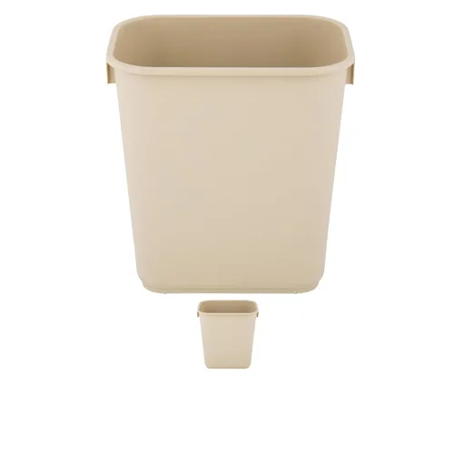 Vista 59 de Cubo de basura rectangular beige de 10 galones para restaurante, papelera comercial, papelera de plástico para oficina, cubo de basura para baño