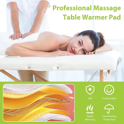 Vista 3 de Calentador de mesa de masaje, almohadilla de calefacción profesional SPA masaje cama calentador almohadillas Blanco