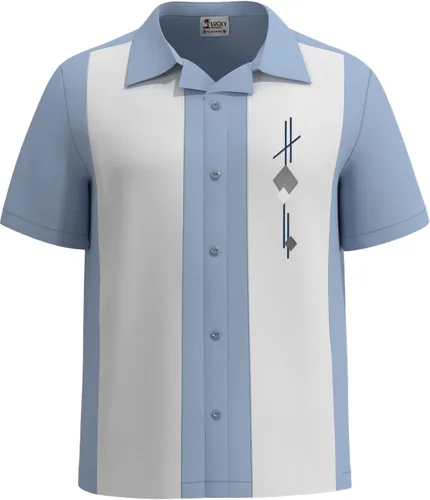 Vista 8 de Lucky Paradise Camisa de campamento para hombre, estilo cubano vintage, camisa de bolos Curazao ~ Guayabera estilo camisa de vestir