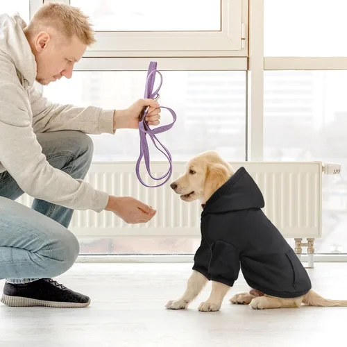 Vista 6 de Suéteres para perros pequeños, sudadera con capucha para perro, suéter de forro polar para mascotas, ropa suave con bolsillo, sudadera con capucha