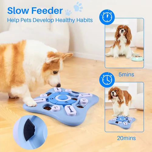 Vista 3 de Juguetes de rompecabezas interactivos para perros grandes, medianos y pequeños, inteligentes, juguetes de enriquecimiento para perros chirriantes