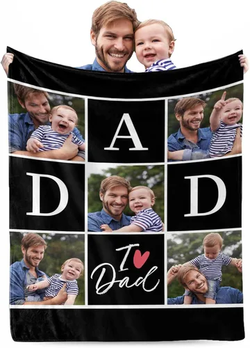 Vista 26 de MyPupSocks Manta de fotos personalizada para la familia, manta personalizada con 10 fotos y texto para mejores amigos, personaliza tus propias fotos