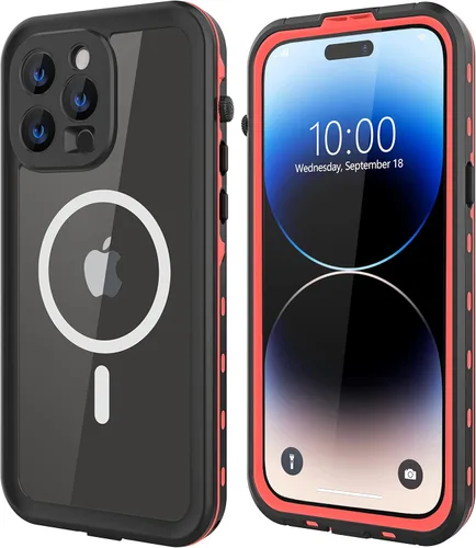 Vista 15 de Funda magnética para iPhone 14 impermeable, [lente y protector de pantalla integrados] [a prueba de golpes] [a prueba de caídas] [a prueba de polvo]