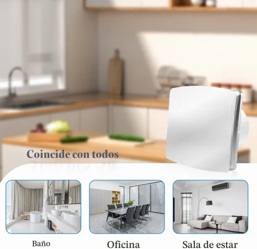 Vista 4 de WiseWater - Extractor de baño, 110 V CA 140 CFM, conducto de 6 pulgadas, ventilador extractor de panel de 7.6 pulgadas, ventilador de ventilación