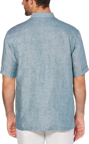Vista 5 de Cubavera Camisa de manga corta con botones y un bolsillo para hombre