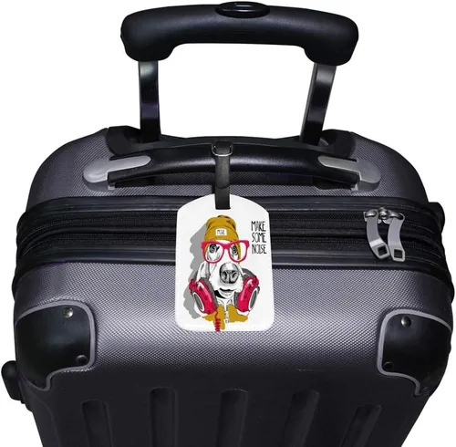 Vista 2 de Guitong Travel Luggage Tag Baggage Tag Backpack Label Suitcase Travel Identifier Smart Leather Basset Hound Dog travel business girls boys family