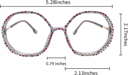 Vista 2 de Gafas de lectura con diamantes de imitación de polígono para mujer, con bloqueo de luz azul Negro