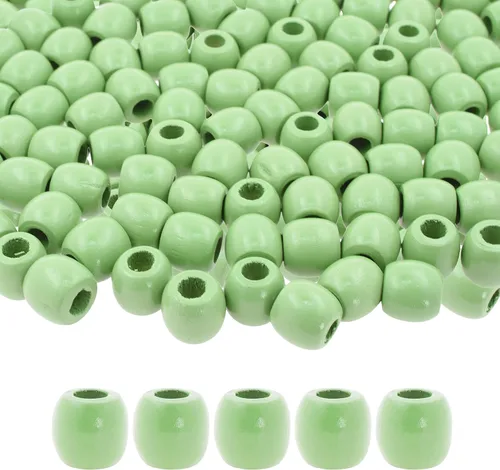 Vista 36 de Mandala Crafts 200 cuentas africanas de madera de barril de agujero grande para macramé Dreadlock Braiding Hair Beads, Painted Drum Wood Loose