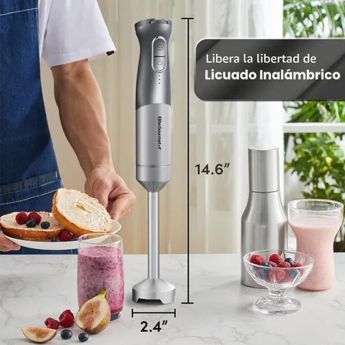 Vista 6 de Elite Gourmet EHB1324 Batidora de mano recargable inalámbrica, 5