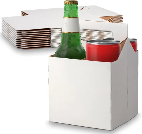 Vista 10 de MT Products 4 soportes para botellas de cartón kraft de 12 onzas. Portabotellas de cerveza o soda para un transporte seguro y fácil, paquete de 4