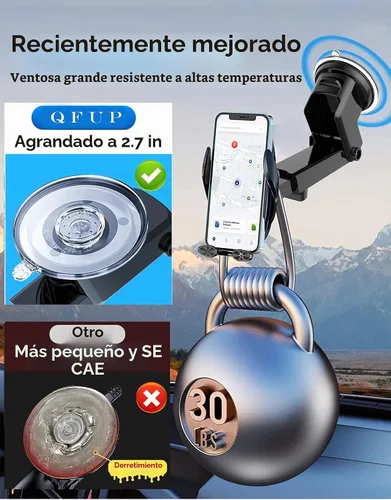 Vista 3 de Soporte inalámbrico para cargador de automóvil, carga rápida, sujeción automática de 15 W, soporte inteligente de inducción de control dual