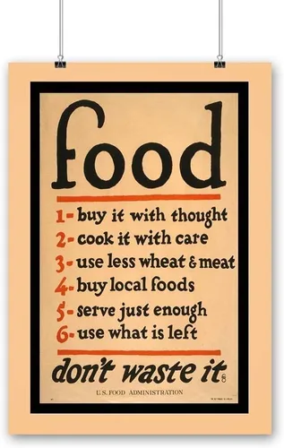 Vista 2 de Arte de la cocina "Comida" vintage sin marco reproducción cartel o impresión