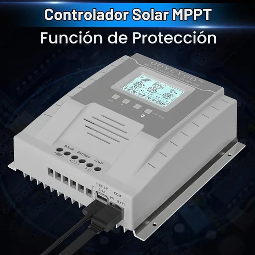 Vista 5 de controlador de carga MPPT 40 amperios 12V/24V Auto, regulador de carga de panel solar 40A con pantalla LCD retroiluminada máxima 100V para batería