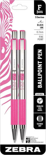 Vista 18 de Zebra Pen F-301 Bolígrafo retráctil de acero inoxidable de 0.7 mm, 4 unidades, tinta de fácil deslizamiento, clip de metal, recargable con F-Refill