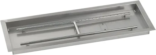 Vista 8 de American Fireglass Sartén y quemador rectangular de acero inoxidable para hoguera, duradero, fácil de instalar y quitar, incluso quemar