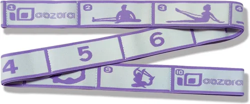Vista 6 de Aozora Bandas elásticas para ejercicio, correa elástica de yoga, correa flexible de 10 bucles para terapia física, pilates, yoga, danza y ejercicio