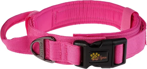 Vista 9 de ADITYNA Collar táctico para perros medianos, acolchado suave, resistente, de servicio, ajustable, militar, K9 rojo mediano con asa