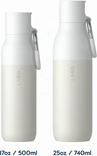 Vista 2 de LARQ Botella con Tapa Flip Top de 17 oz - Botella de Agua Reutilizable y Aislada de Acero Inoxidable con Popote Sin BPA Para Deportes, Gimnasio