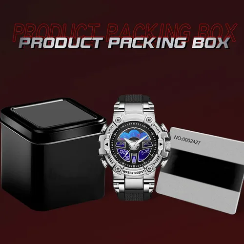 Vista 7 de Reloj para hombre, relojes tácticos para hombre, negro, militar, 5ATM, impermeable, deportivo, reloj digital, diseño genial, hora mundial