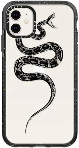 Vista 105 de Funda Impact de CASETiFY para iPhone 11 - Tiempo A Solas de Esther Kim - Negro Claro