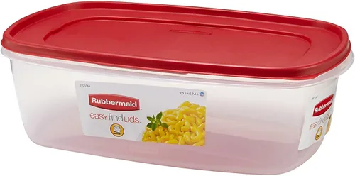 Vista 6 de Rubbermaid 071691405382 alimento, paquete de 2, transparente con tapa roja