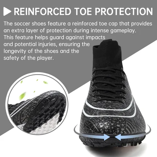 Vista 3 de Mens Soccer Cleats Women Football Cleats for Big Boy TF