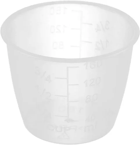 Vista 5 de AKOAK Taza medidora de arroz transparente de plástico, taza medidora de olla arrocera de 5.4 fl oz, taza medidora de arroz de doble escala