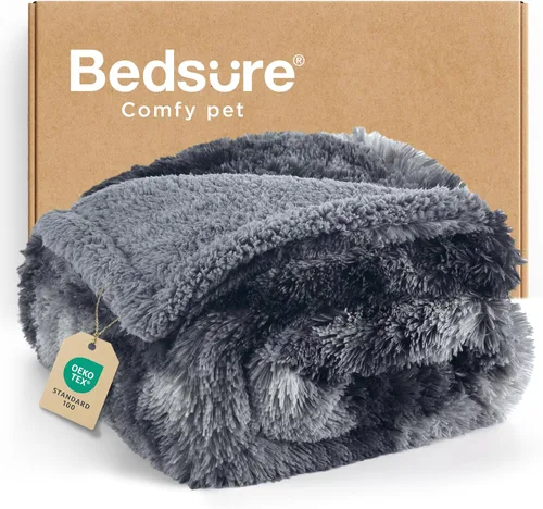 Vista 24 de Bedsure Mantas impermeables para perros grandes, piel sintética esponjosa, 50 x 60 pulgadas Plush Fuzzy Reversible Pet Blankets for Couch and Dog