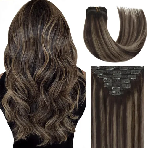 Vista 61 de Lacer Extensiones de cabello humano Remy sin costuras, color negro #1, ultra fino, doble trama de poliuretano, invisible, 7 unidades, 4.33 oz