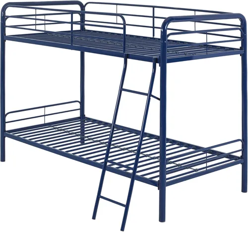 Vista 6 de Better Home Products Litera de metal individual sobre cama individual en azul