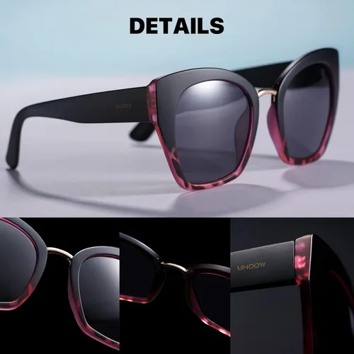 Vista 8 de MHOOW Gafas de sol de gran tamaño ojo de gato para mujer 2023 Rosado