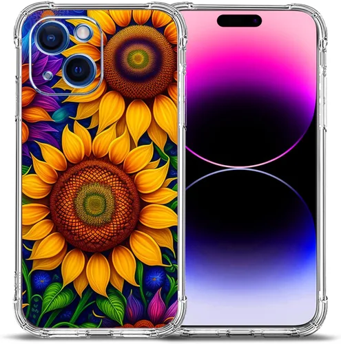 Vista 18 de Funda para iPhone 15 Plus, hermosa protección contra caídas de flores rosas, a prueba de golpes, funda protectora de cuerpo completo resistente a