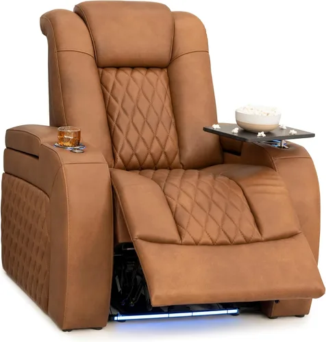 Vista 128 de Seatcraft Asiento de cine en casa Diamante Marrón Reclinable Individual